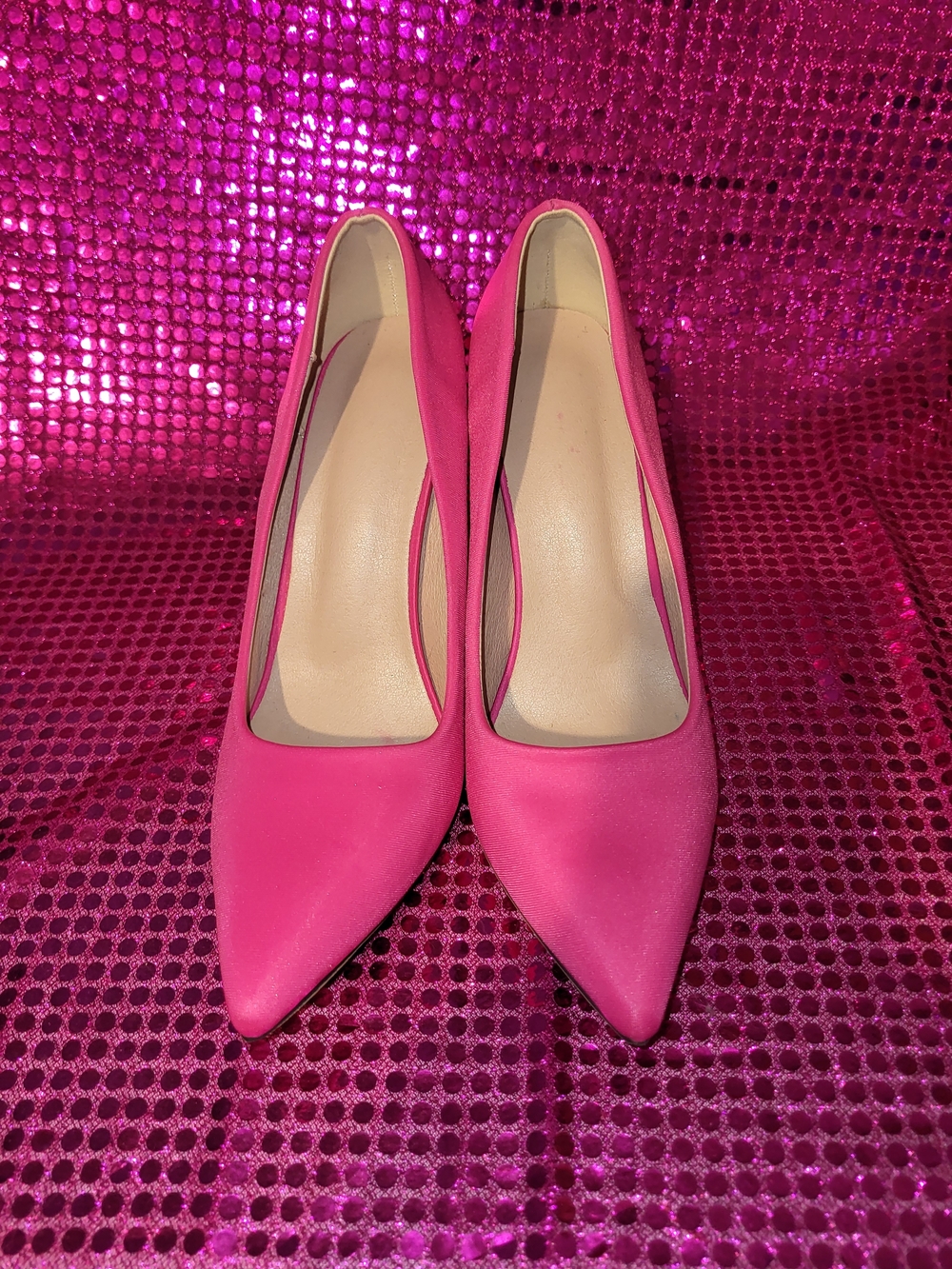 Source Unknown Bright Hot Pink Pointed-Toe Pumps - Picture 2 of 4